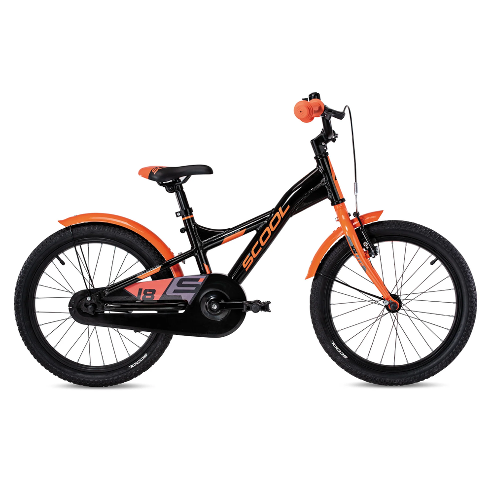 None Dviratis S'COOL XXlite 18" 1-speed coaster-brake Aliuminio juodas-oranžinis