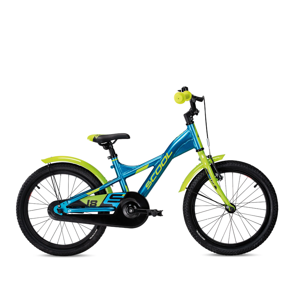 None Dviratis S'COOL XXlite 18" 1-speed coaster-brake Aliuminio mėlynas-lime