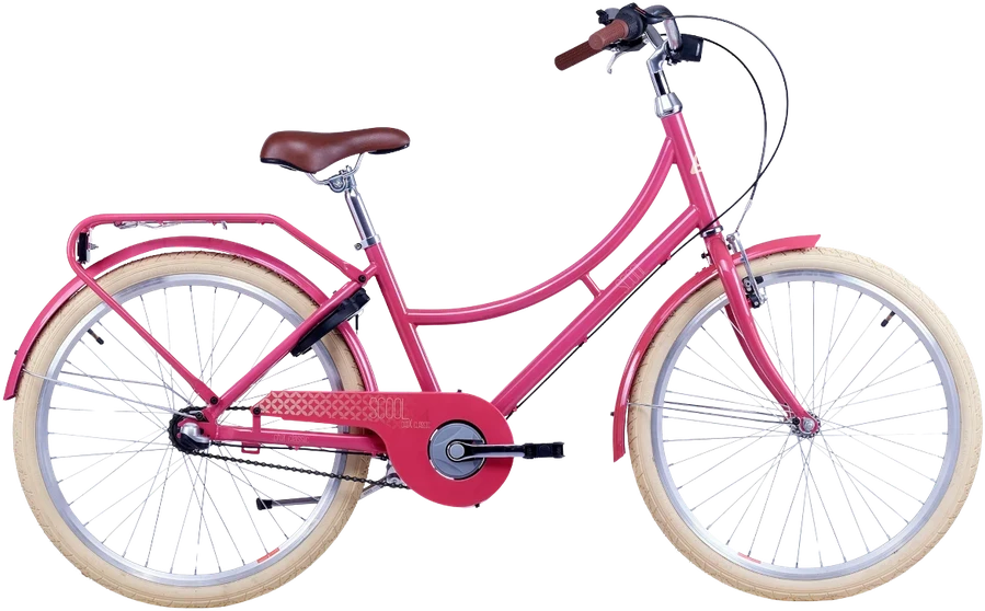 None Vaikiškas dviratis S'COOL chiX Classic, 24" Berry/rusvai geltonas