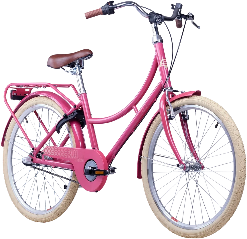 None Vaikiškas dviratis S'COOL chiX Classic, 24" Berry/rusvai geltonas