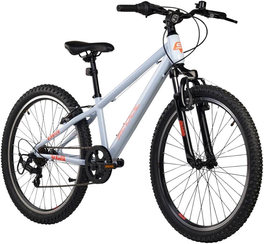 None Vaikiškas dviratis S'COOL Xroc, 24" Sky Pilkas/Neon Oranžinis