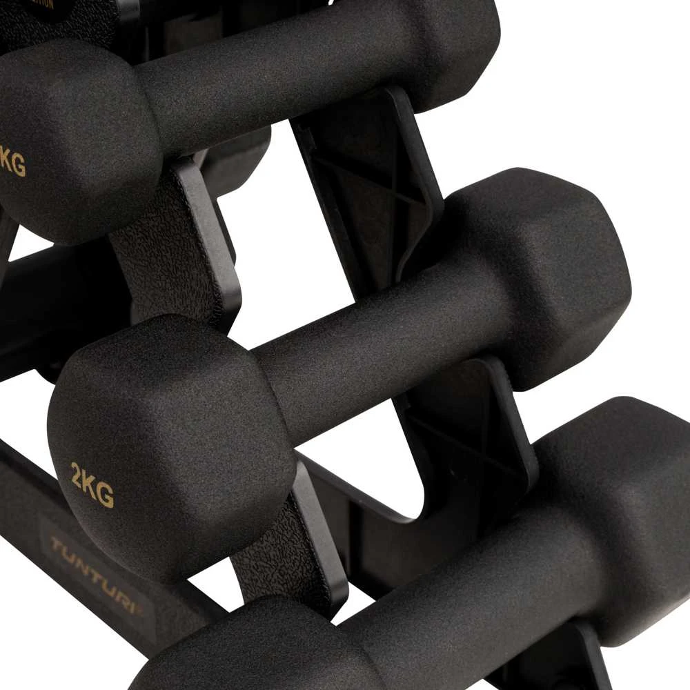 Hantelių rinkinys Tunturi Centuri, 12.3 kg, su stovu