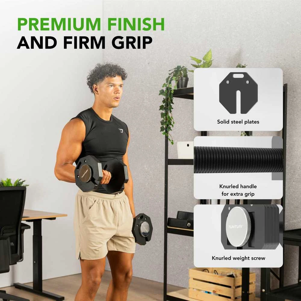 None Reguliuojamo svorio svarmuo / hantelis Tunturi Rapid Adjustable Dumbbell 20 kg