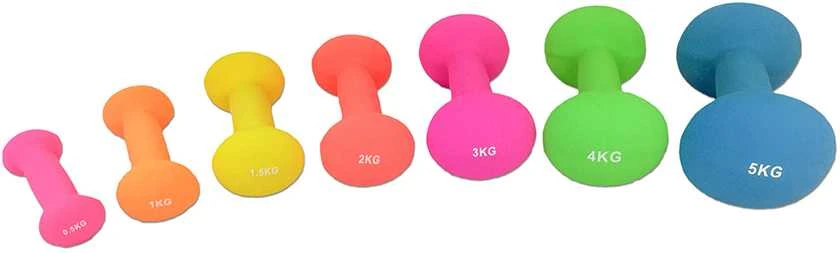 Neopreniniai hanteliai TUNTURI 2x 0,5-5kg (Svoris: 2 x 1kg)