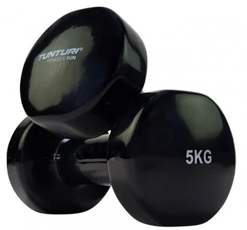 Viniliniai hanteliai TUNTURI 2x 0,5-5kg (Svoris: 2 x 5kg)
