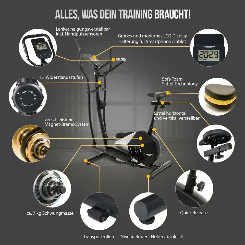 CHRISTOPEIT SPORT Eliptiskais trenazieris CT6 2 in 1