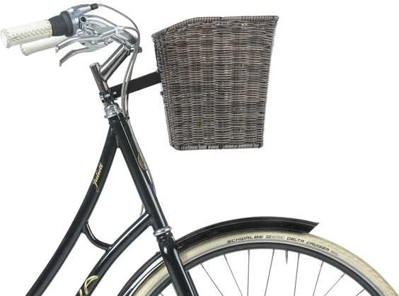 Front basket BASIL Bremen Rattan Look FM, dark ruda