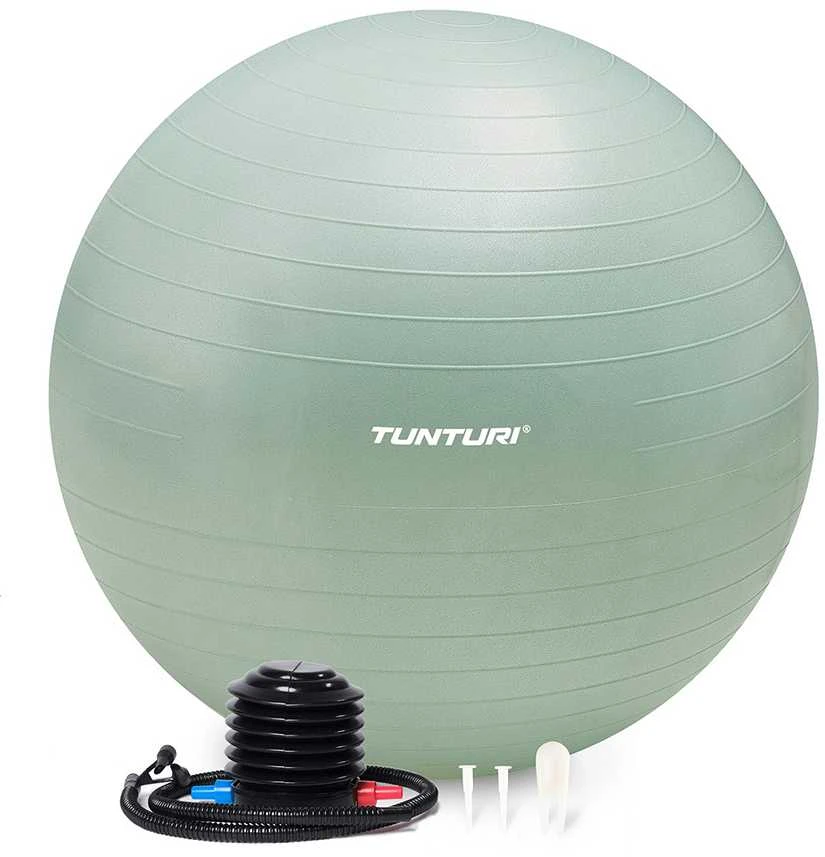 Tunturi Anti Burst gimnastikos kamuolys su pompa, 65 cm, mėtų spalvos