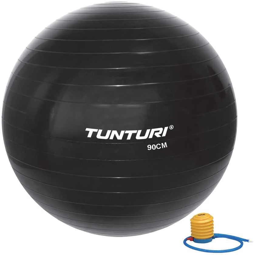 Tunturi Gymball Mankštos kamuolys su pompa 75cm, juodas