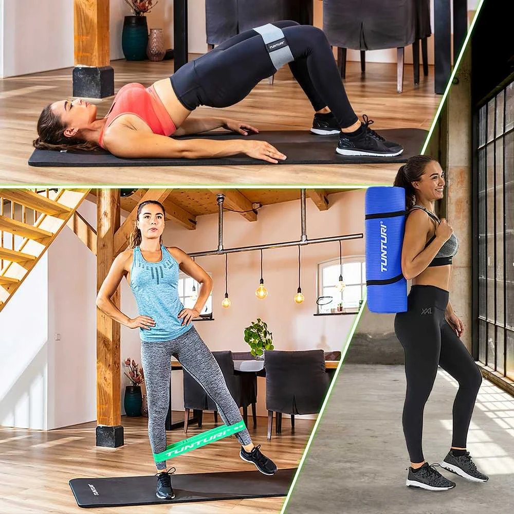 Fitneso kilimėlis Tunturi Fitnessmat NBR 15 mm, tamsiai mėlynos spalvos
