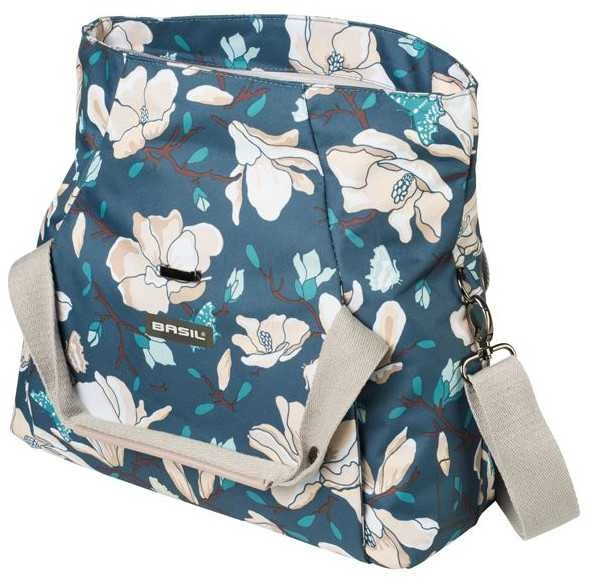 BASIL Vienvietis miesto krepšys MAGNOLIA CITY BAG 7L, užsegimas kabliuku, neperšlampamas poliesteris, žalsvai mėlynas (NAUJA) - BAS-17680