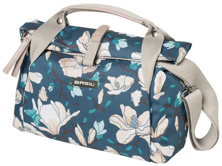 BASIL Vienvietis miesto krepšys MAGNOLIA CITY BAG 7L, užsegimas kabliuku, neperšlampamas poliesteris, žalsvai mėlynas (NAUJA) - BAS-17680