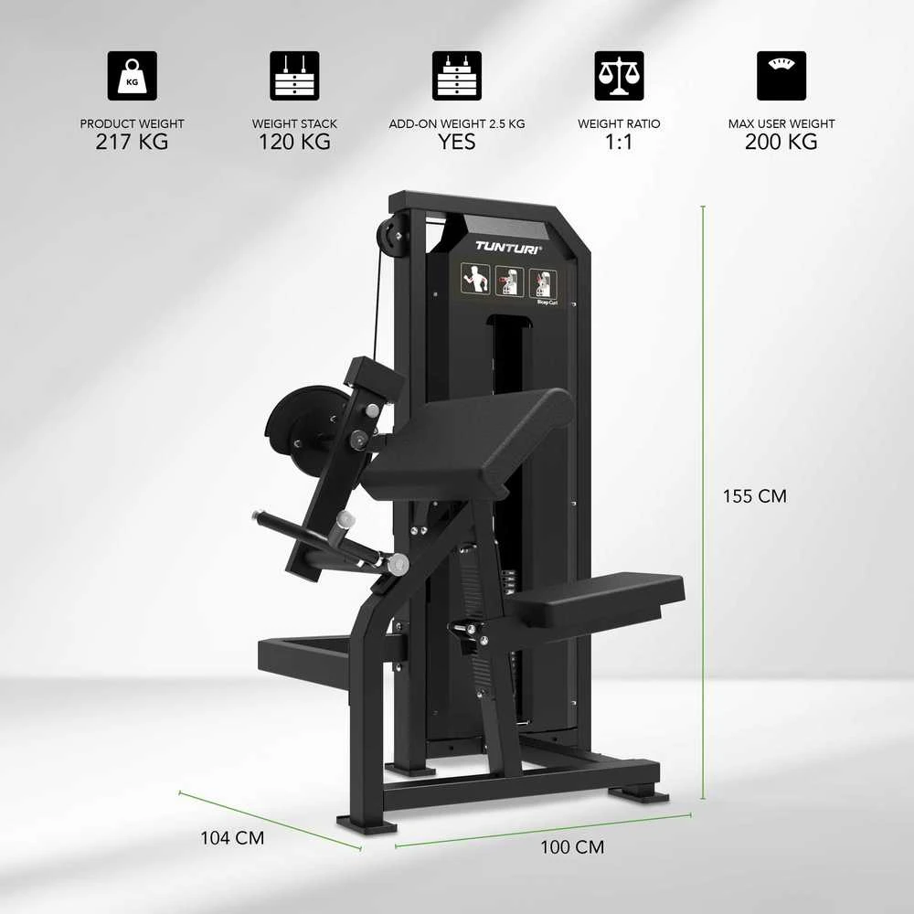 Jėgos staklės TUNTURI Platinum Bicep Curl Selectorized V-series