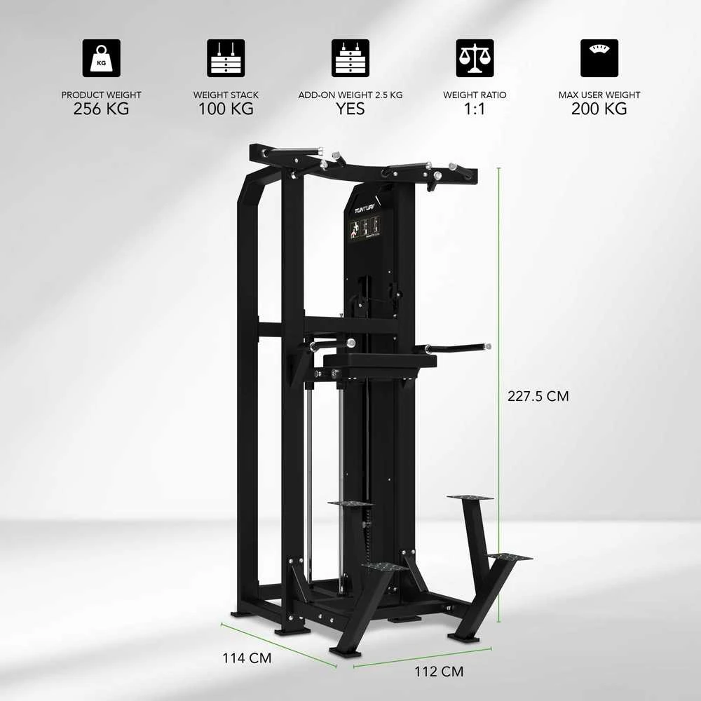 None Jėgos staklės TUNTURI Platinum Dual Assisted Chin Up / Dip Selectorized V-series