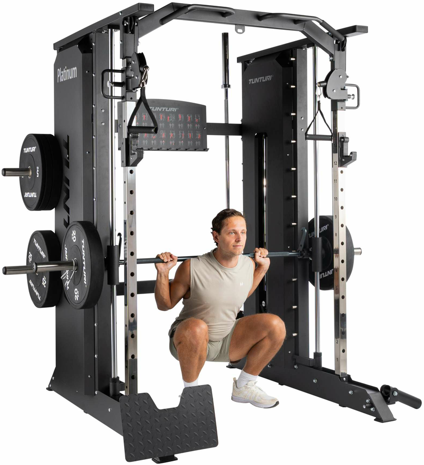 Jėgos staklės TUNTURI Platinum Full Smith / Functional trainer Selectorized V-series