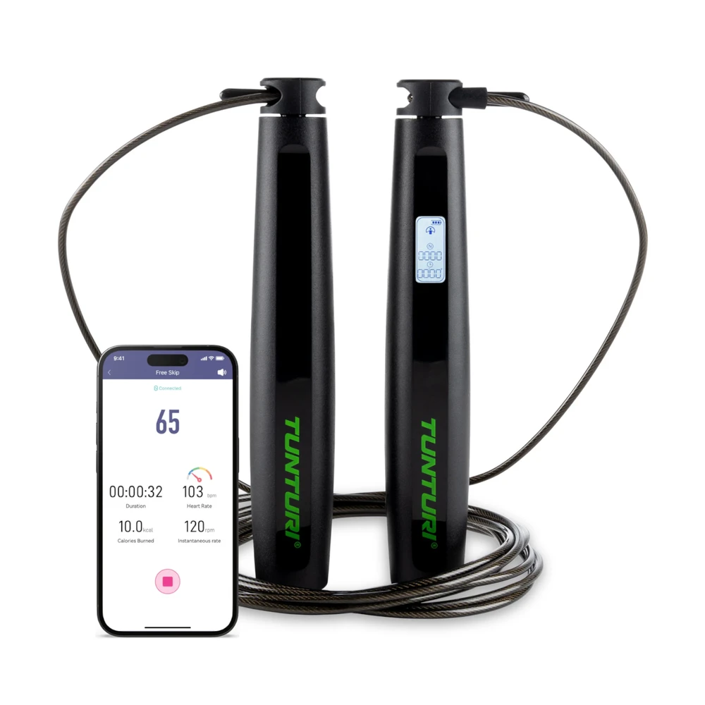 Išmanioji šokdynė Tunturi Smart Jump Rope, su ekranu ir programėle