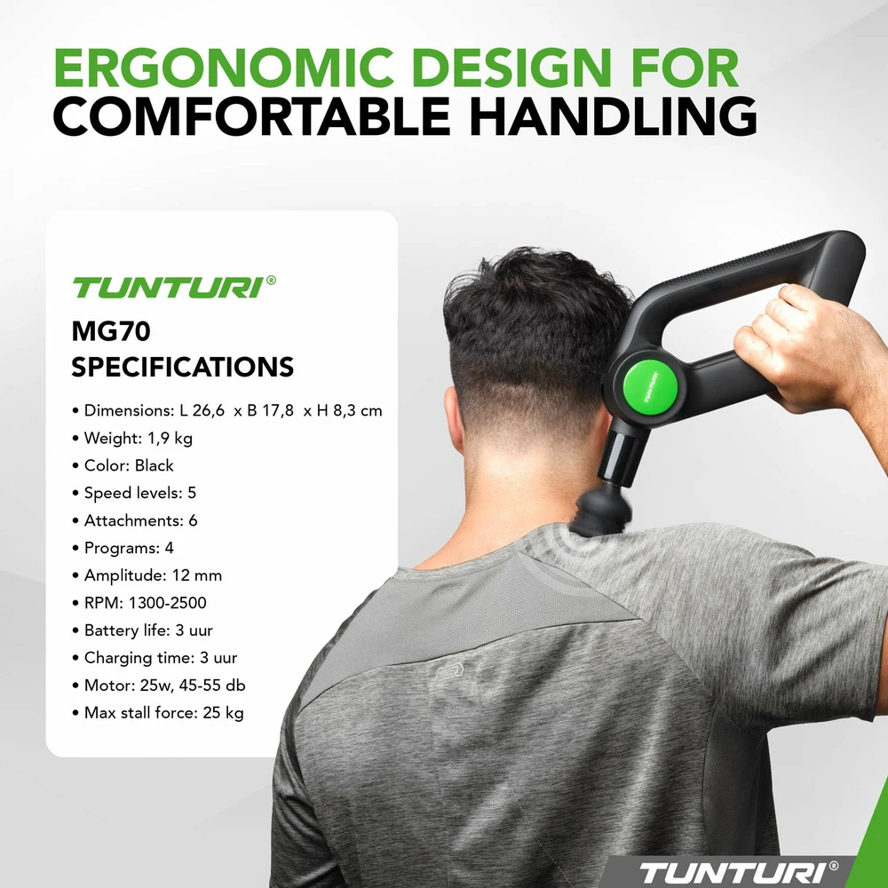 Masažuoklis Tunturi MG70 Massage Gun Pro