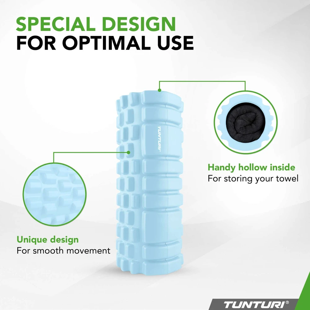 Masažinis Volas Tunturi Yoga Grid Foam Roller, 33 cm (Spalva: Šviesiai mėlyna)
