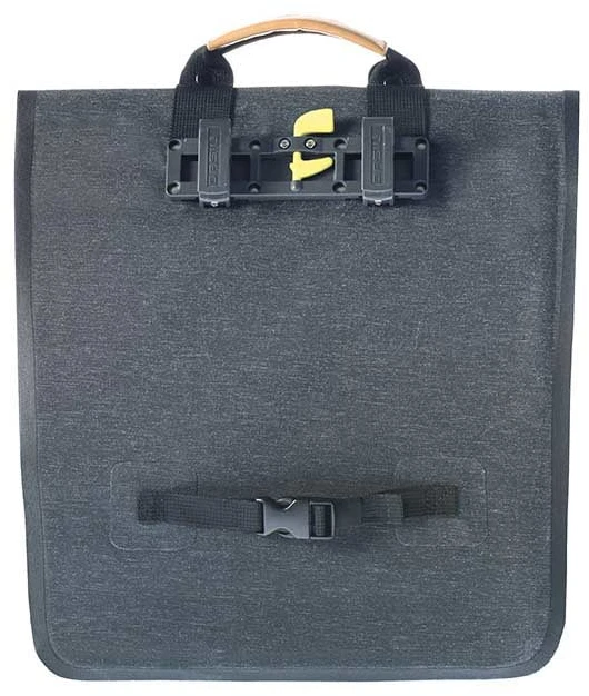 Basil Single City Pannier URBAN DRY SHOPPER 20L, užsegimas kabliuku, vandeniui atsparus poliesteris, medžio anglis (BAS-17658)