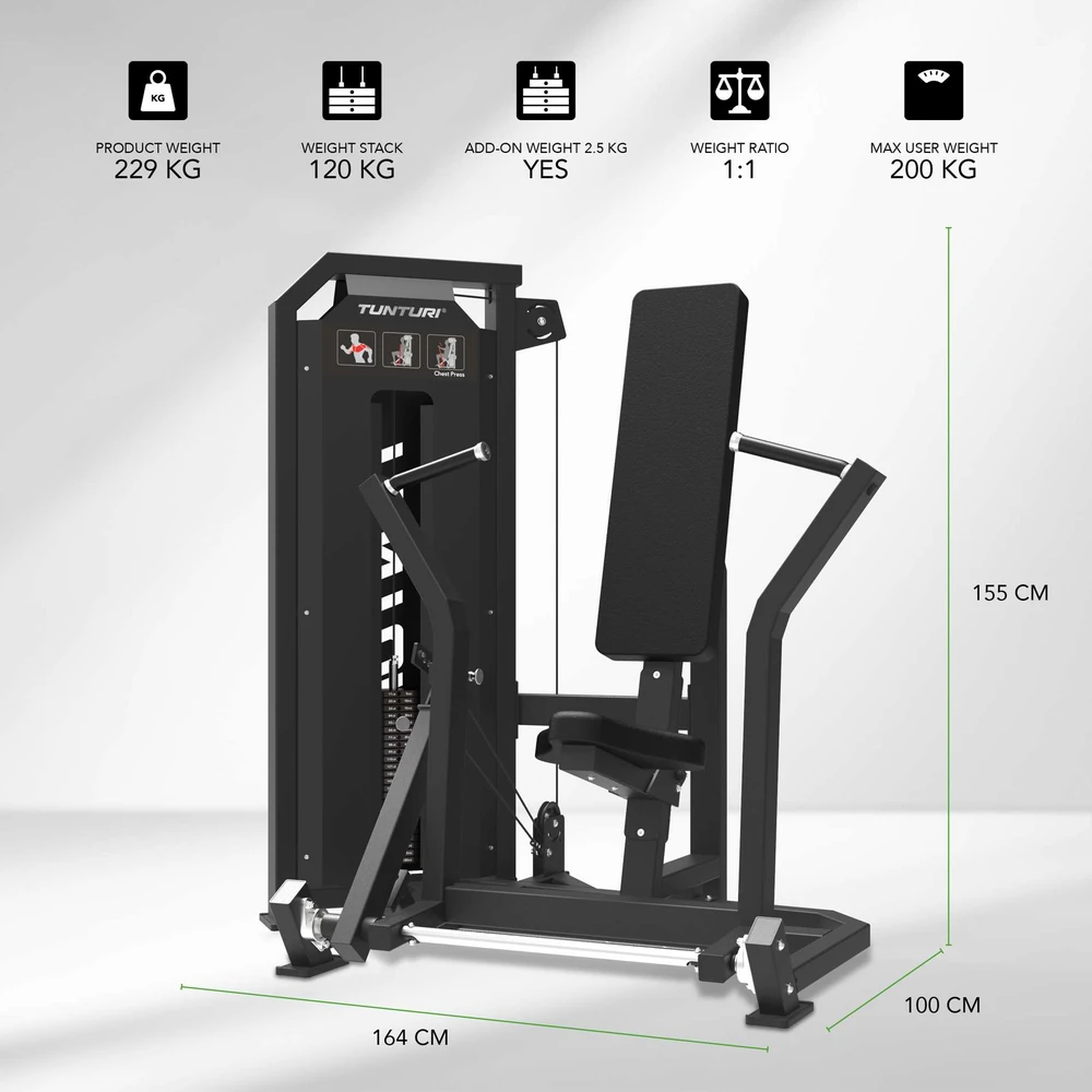 Jėgos staklės TUNTURI Platinum Chest Press Selectorized V-series