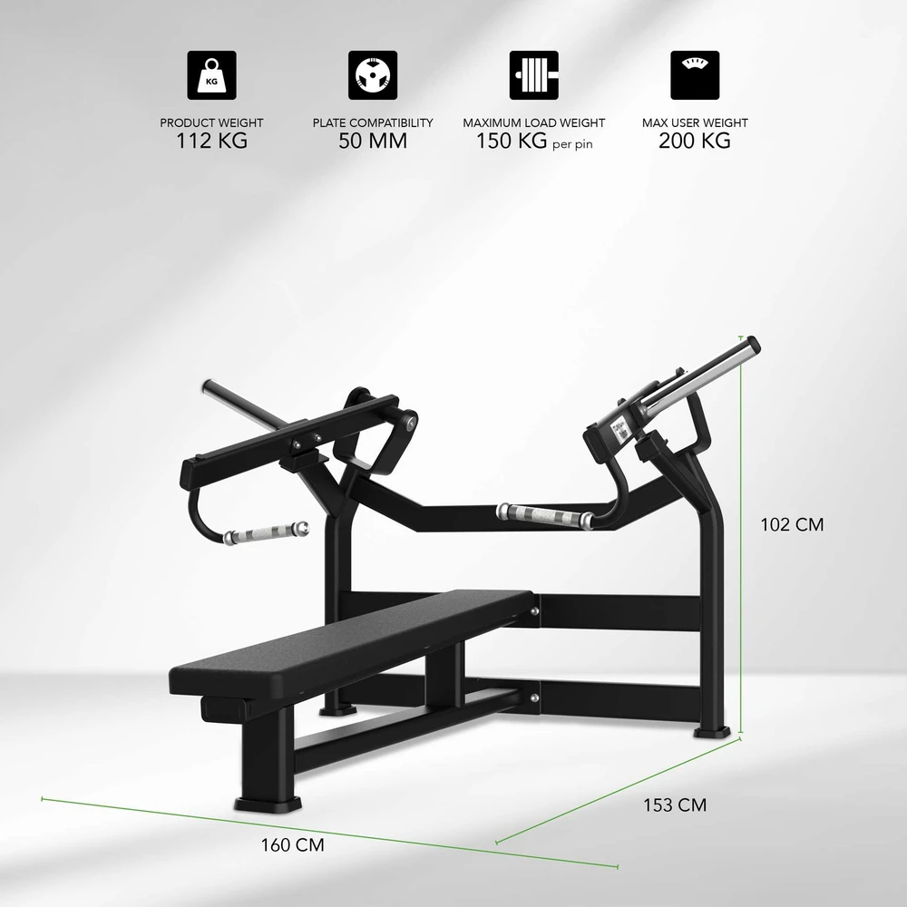 Jėgos staklės TUNTURI Platinum Horizontal Chest Press Plate loaded V-series