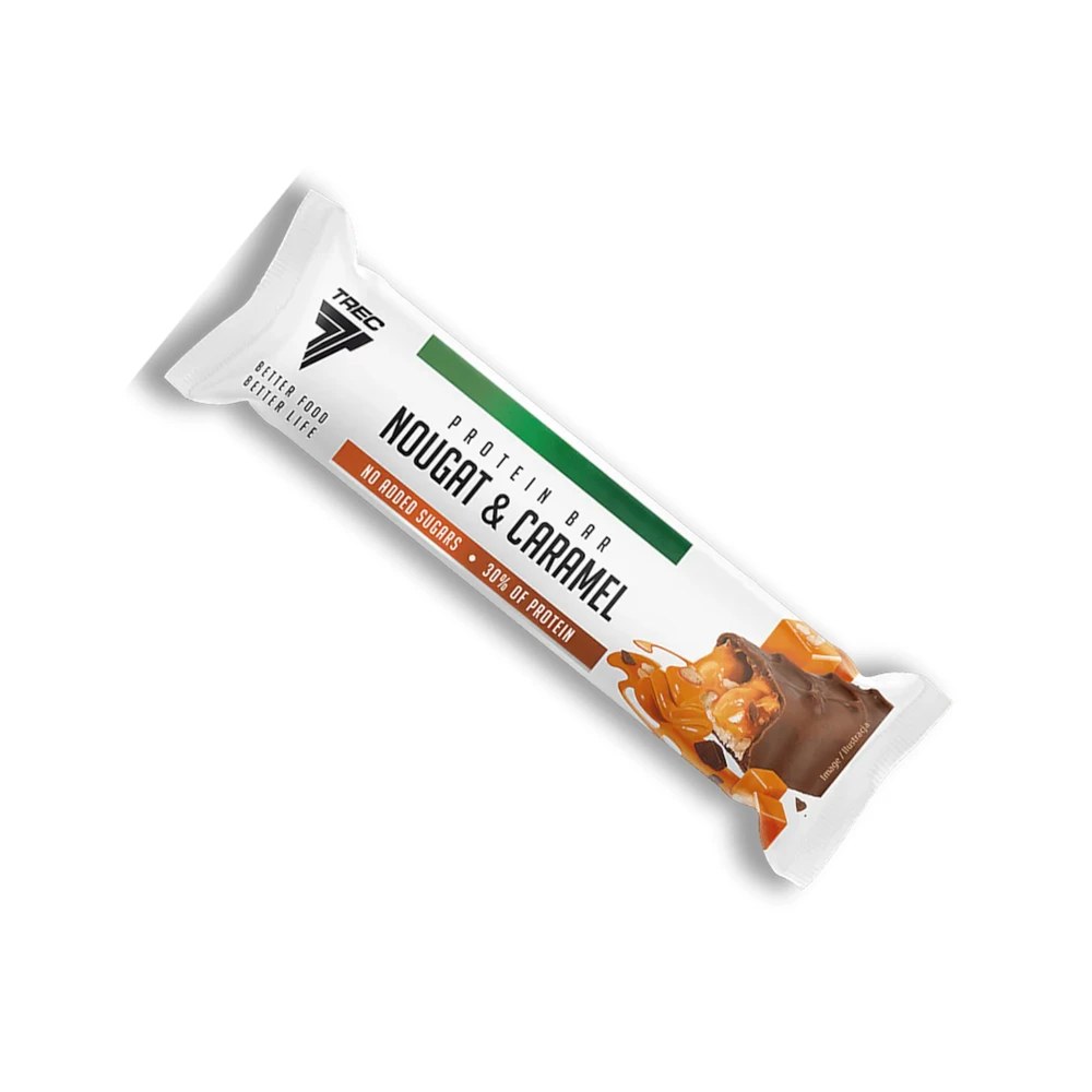 Trec Nutrition Proteino Juosta Nougat Caramel 46 g – Aukštos Kokybės Baltymų Juosta
