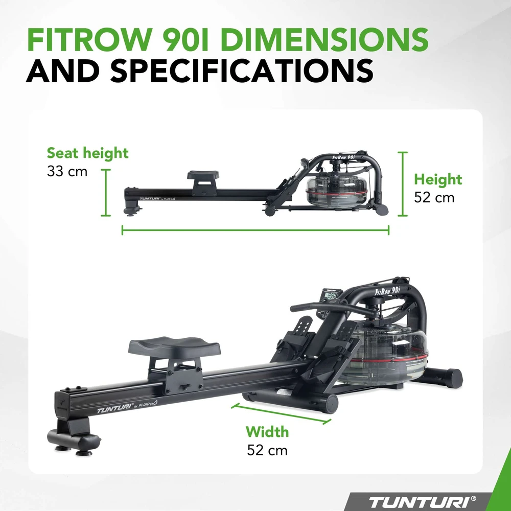 Irklavimo treniruoklis TUNTURI Fitrow 90i WTR, By Fluid (1/2)