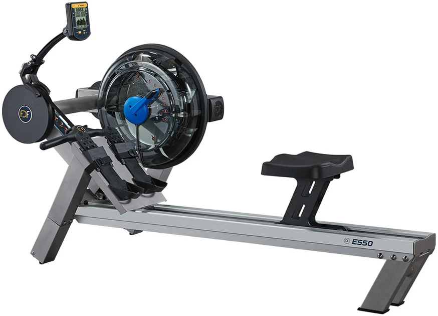 None Rowing ergometer TUNTURI Fluid Rower Evo E550 Side Tank Sidabrinis Bronze