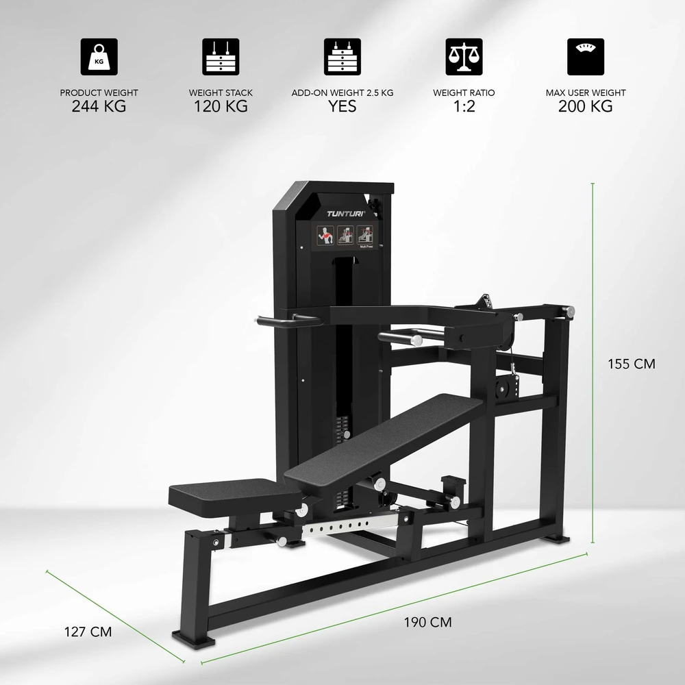 Jėgos staklės TUNTURI Platinum Multi Press Selectorized V-series
