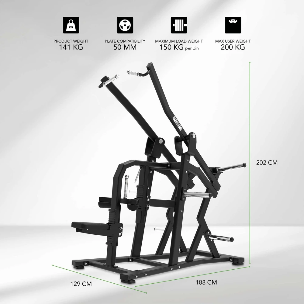Jėgos staklės TUNTURI Platinum Wide Lat Pulldown Plate loaded V-series