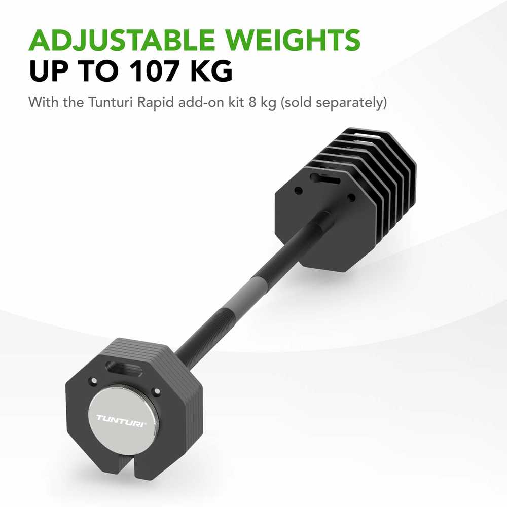 None Reguliuojamo svorio štanga Tunturi Rapid Adjustable Barbell 11 kg