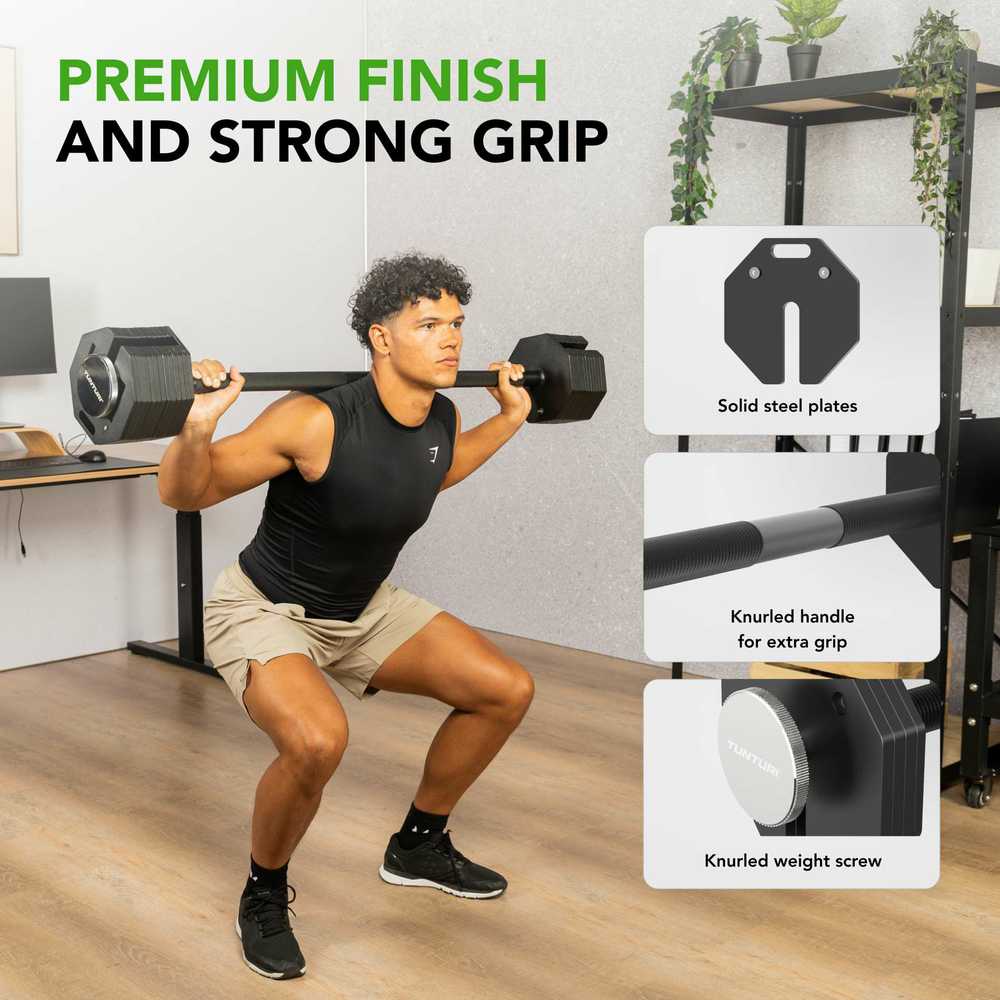 None Reguliuojamo svorio štanga Tunturi Rapid Adjustable Barbell 11 kg