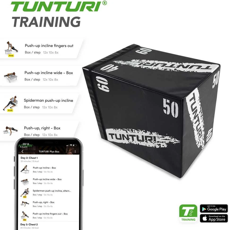 Medinė / EVA platforma TUNTURI PlyoBox Soft 40/50/60 cm