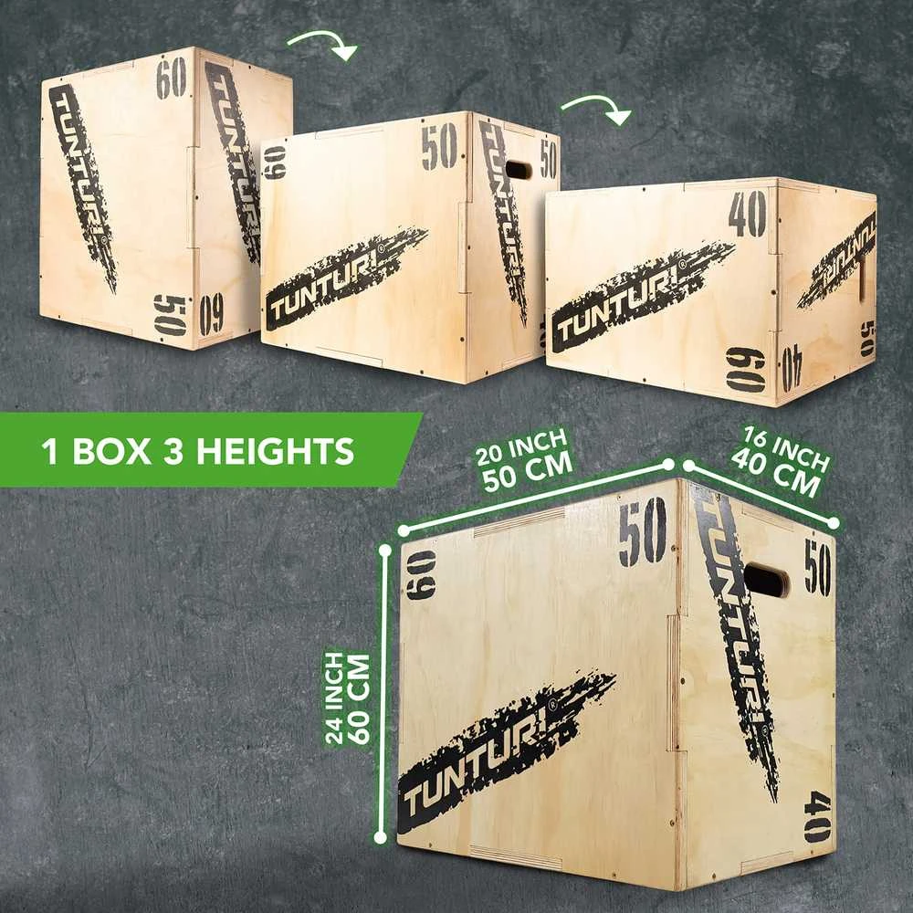 Medinė platforma TUNTURI PlyoBox 40/50/60 cm