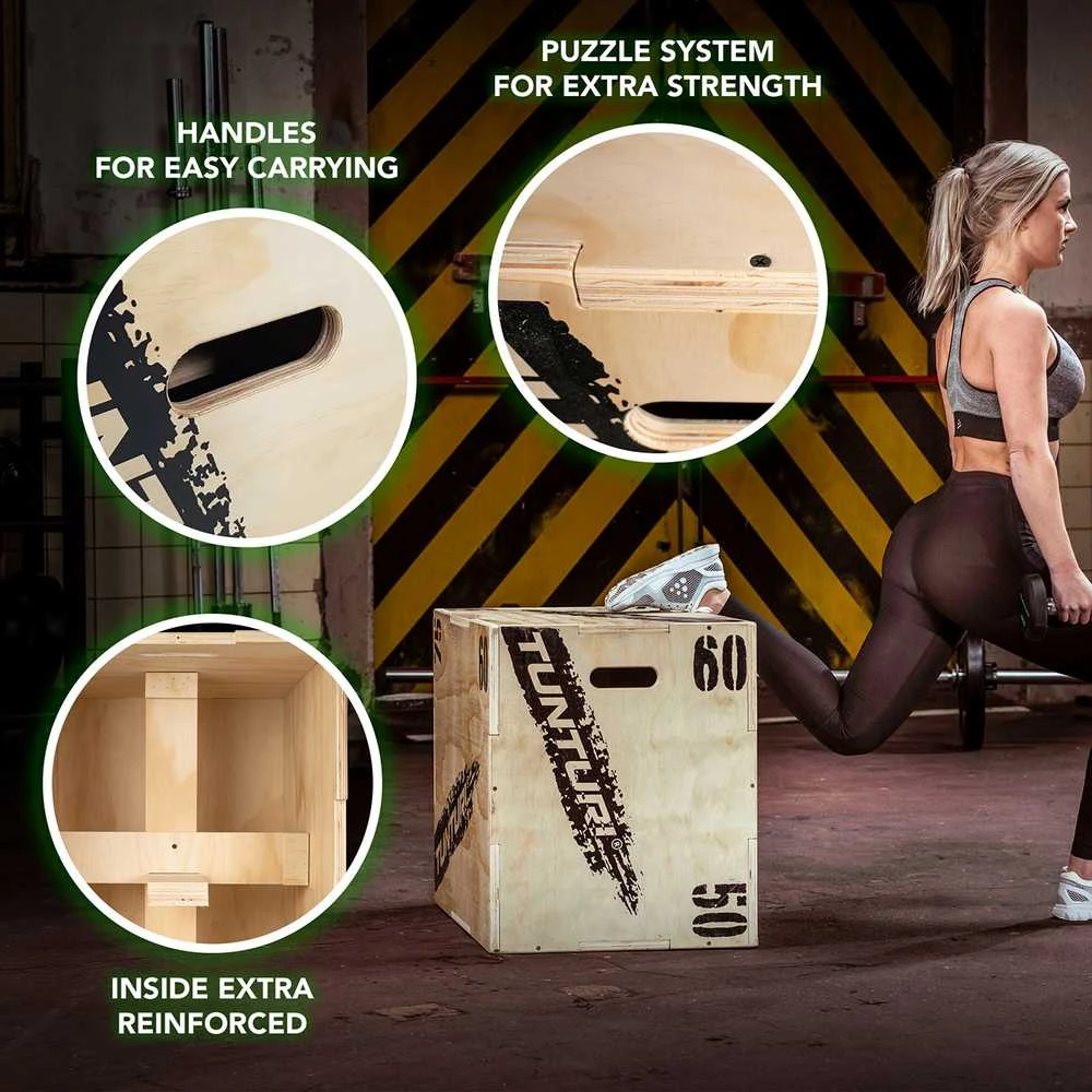 Medinė platforma TUNTURI PlyoBox 50/60/75 cm