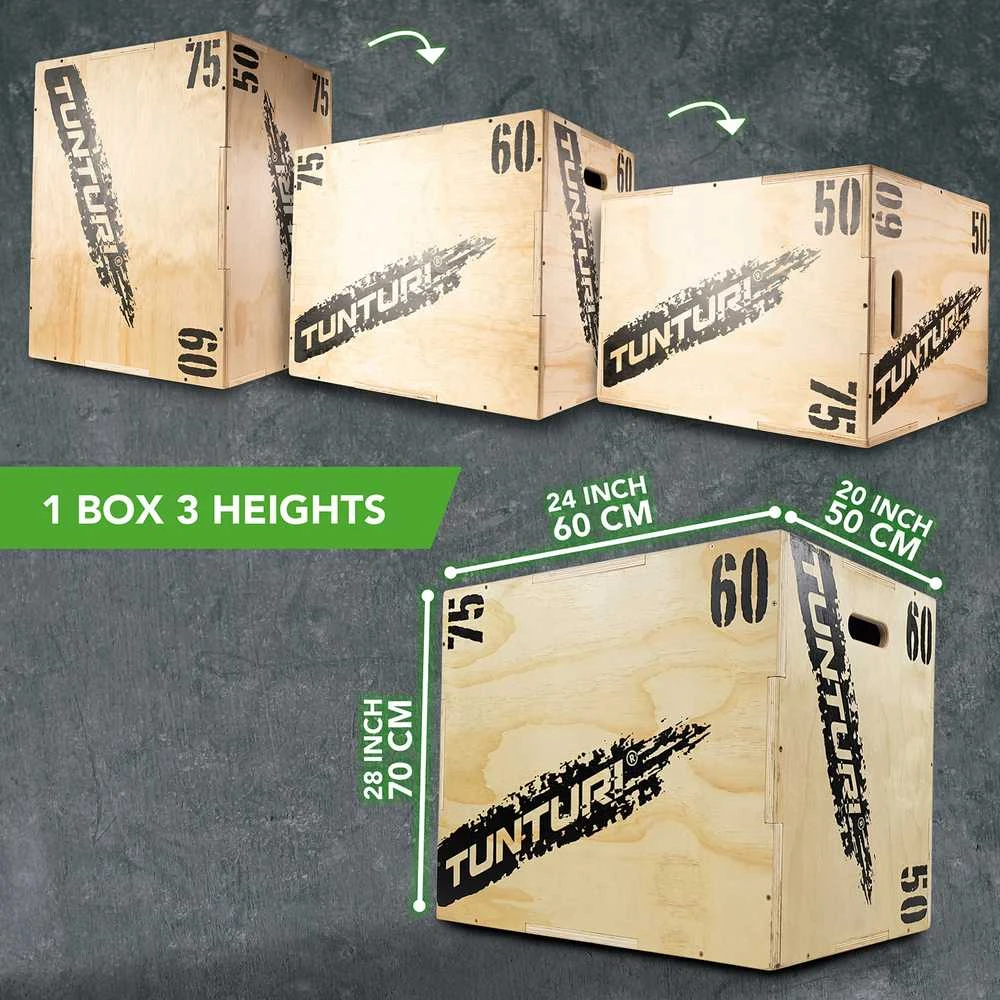 Medinė platforma TUNTURI PlyoBox 50/60/75 cm