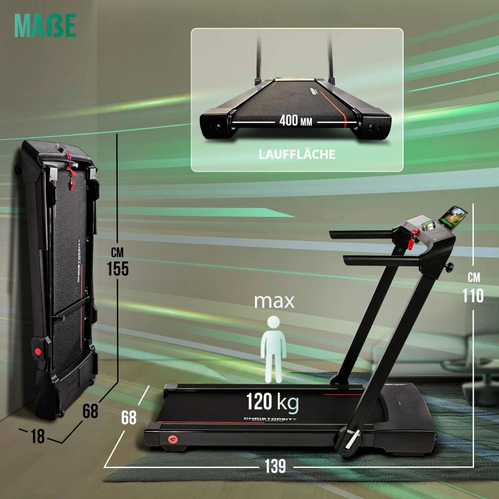 None Treadmill CHRISTOPEIT 2in1, juodas