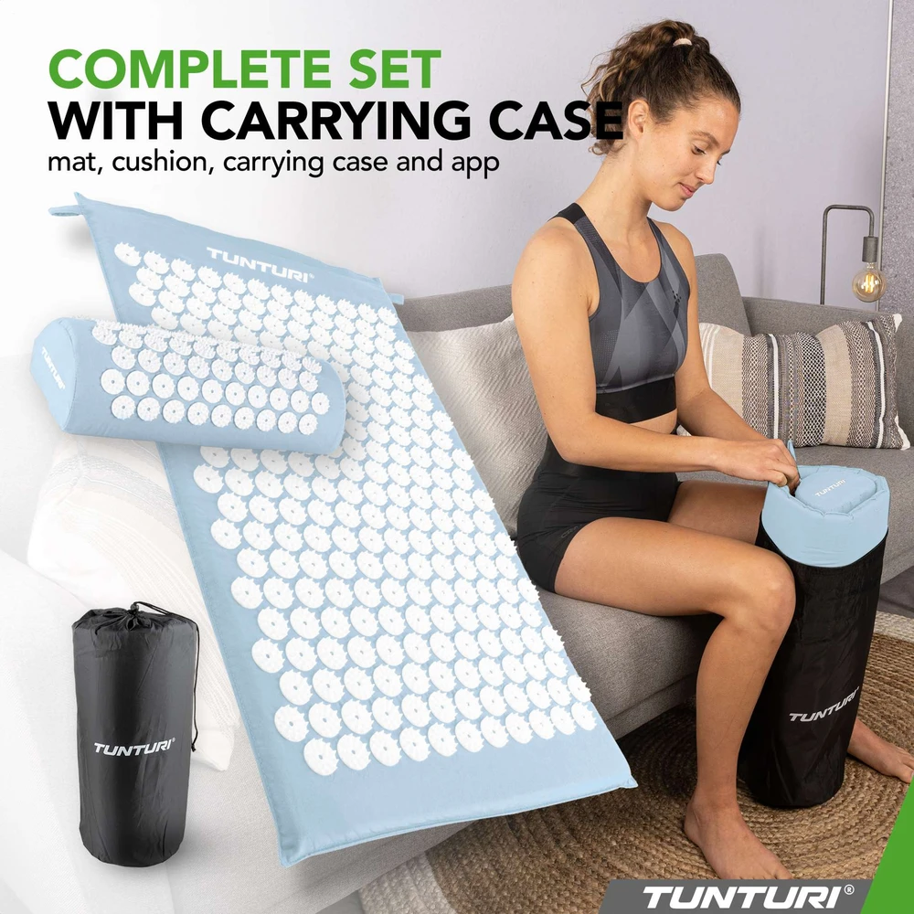 Kilimėlis TUNTURI ACUPRESSURE MAT AND PILLOW LIGHT Mėlynas