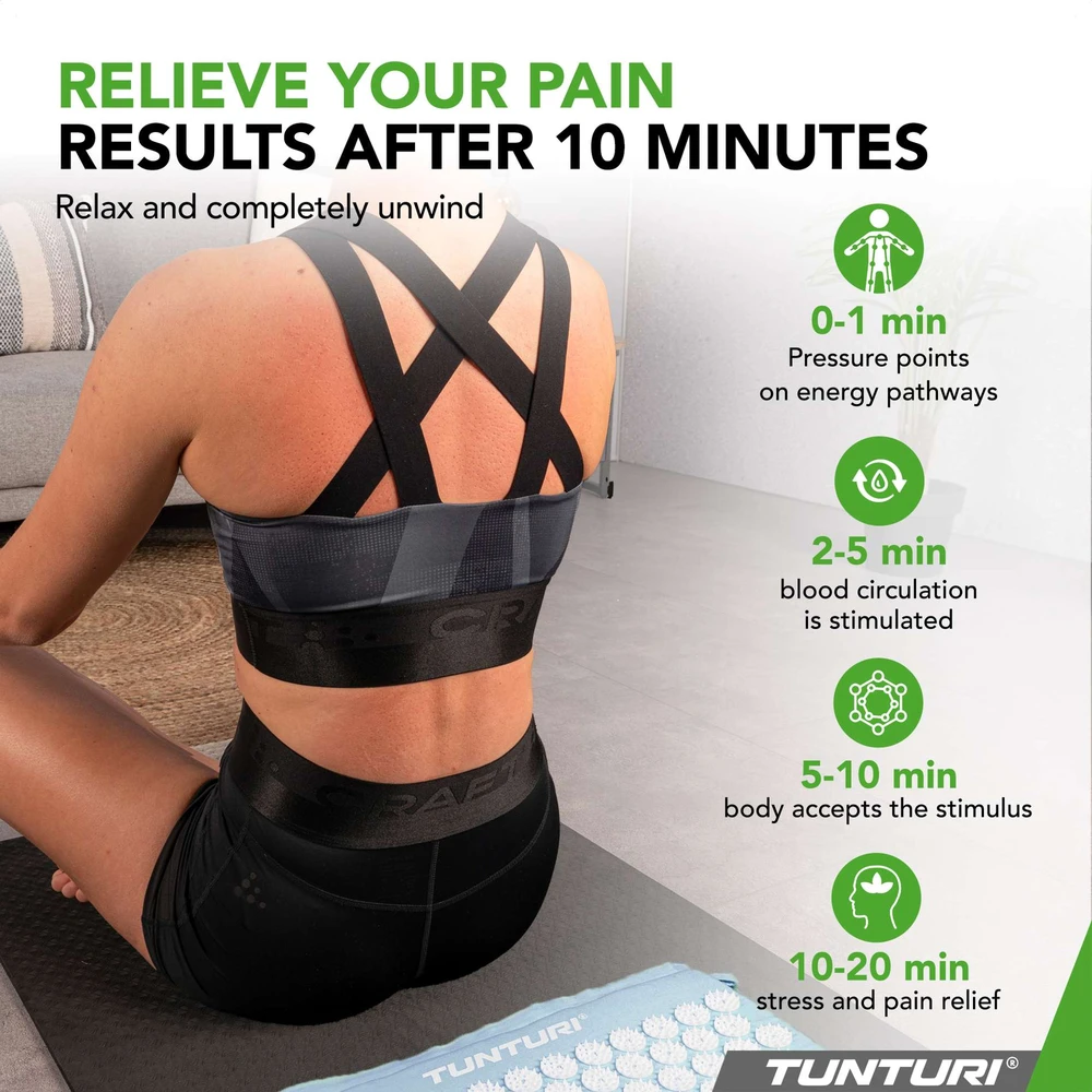 Kilimėlis TUNTURI ACUPRESSURE MAT AND PILLOW LIGHT Mėlynas