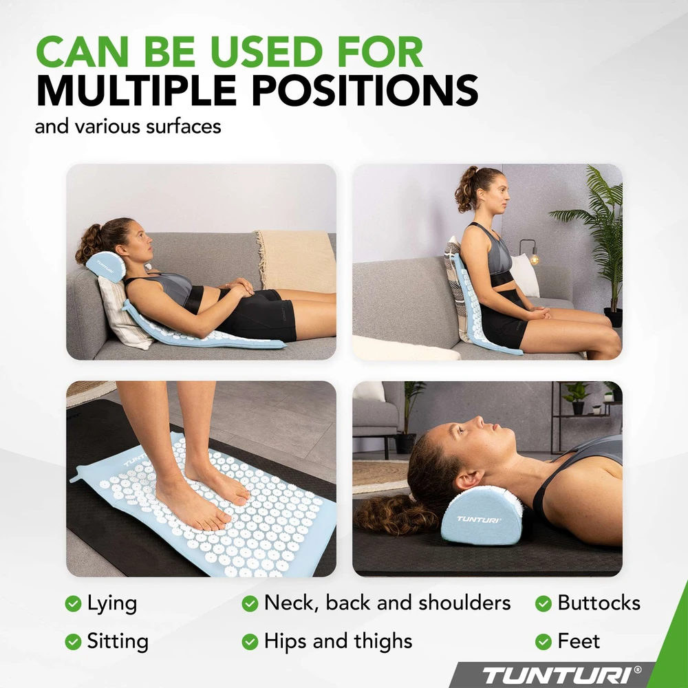 Kilimėlis TUNTURI ACUPRESSURE MAT AND PILLOW LIGHT Mėlynas