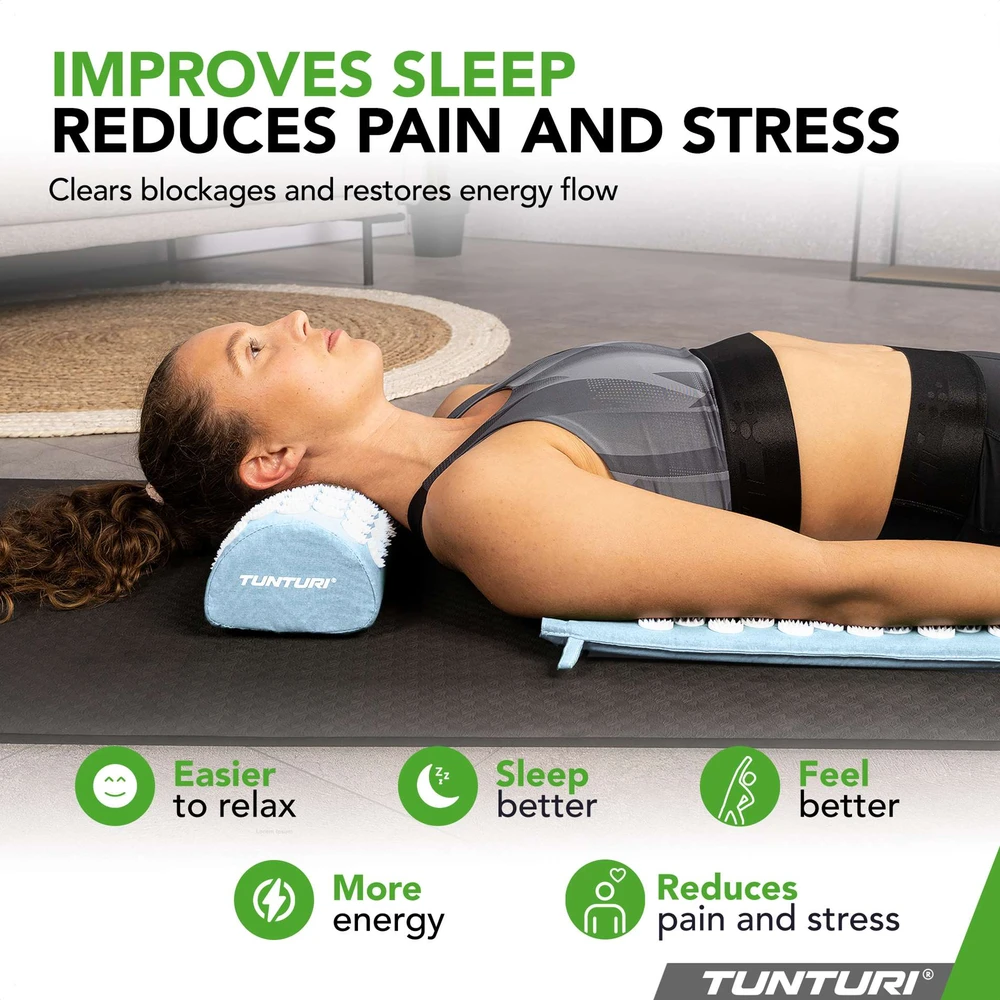 Kilimėlis TUNTURI ACUPRESSURE MAT AND PILLOW LIGHT Mėlynas