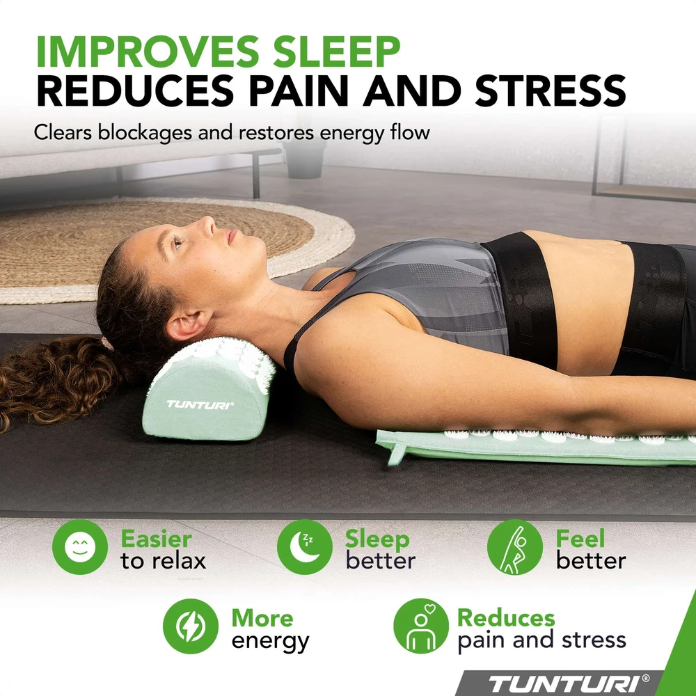 Kilimėlis TUNTURI ACUPRESSURE MAT AND PILLOW MINT