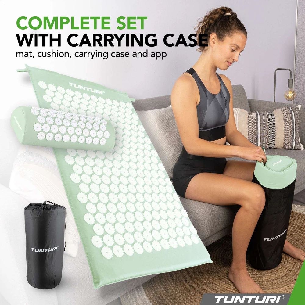 Kilimėlis TUNTURI ACUPRESSURE MAT AND PILLOW MINT