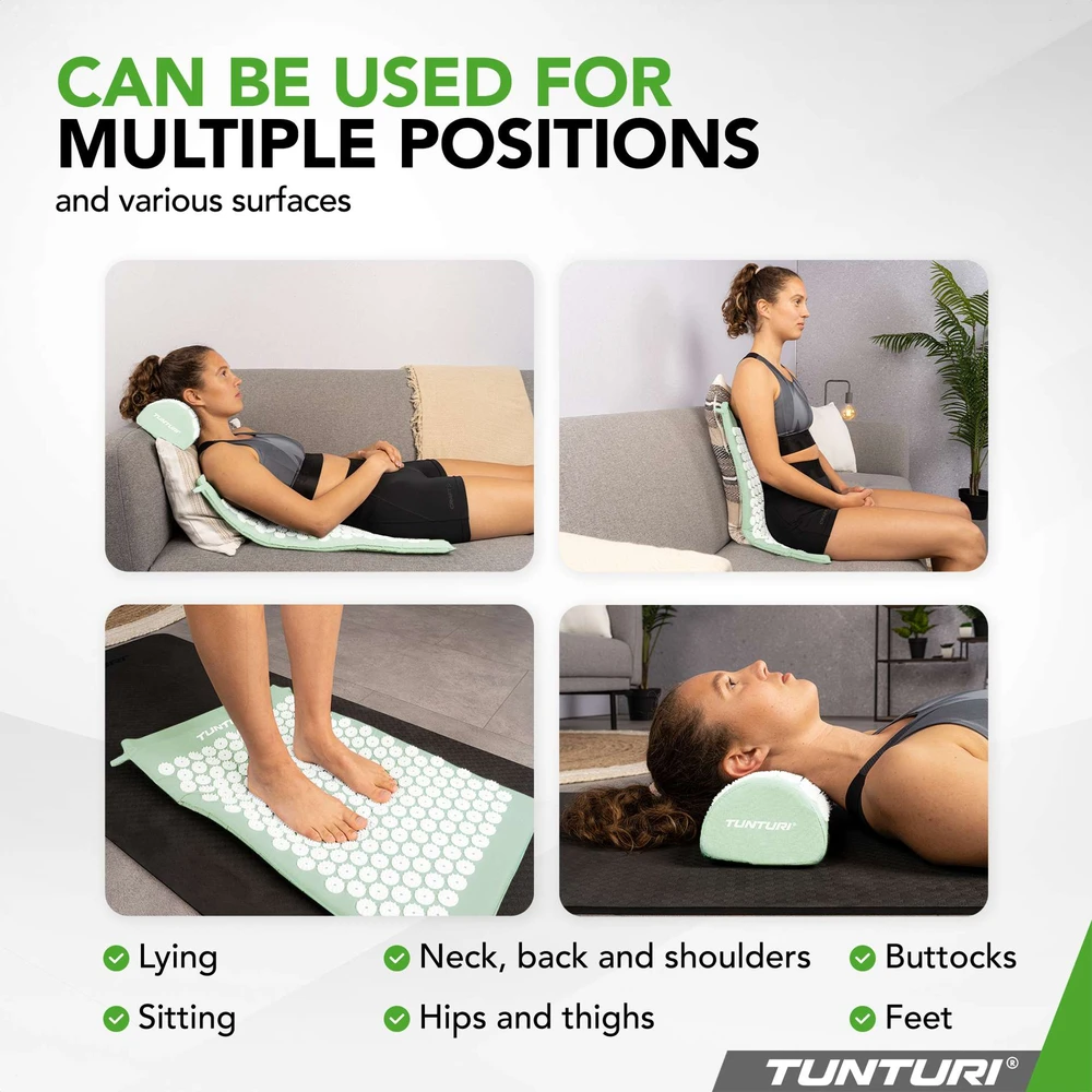 Kilimėlis TUNTURI ACUPRESSURE MAT AND PILLOW MINT