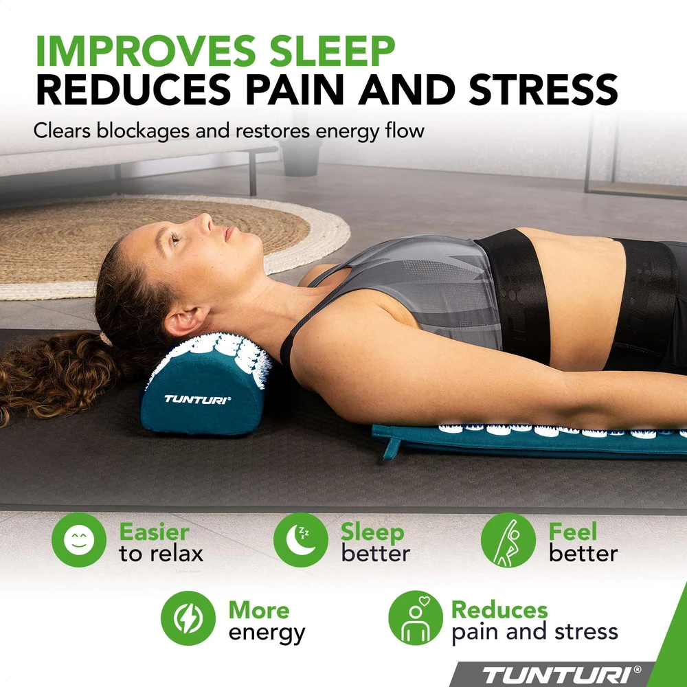 Kilimėlis TUNTURI ACUPRESSURE MAT AND PILLOW PETROL Mėlynas