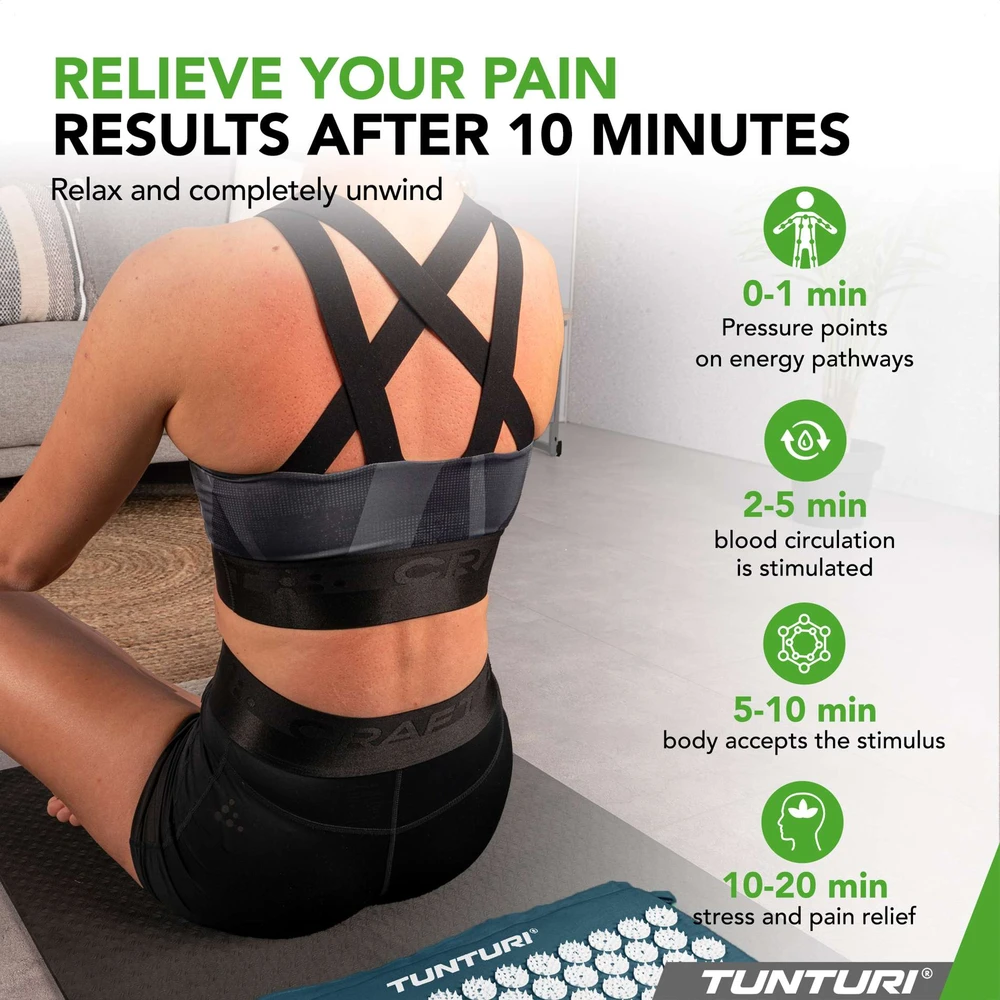 Kilimėlis TUNTURI ACUPRESSURE MAT AND PILLOW PETROL Mėlynas