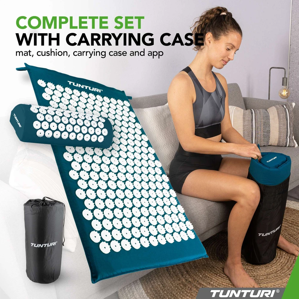 Kilimėlis TUNTURI ACUPRESSURE MAT AND PILLOW PETROL Mėlynas