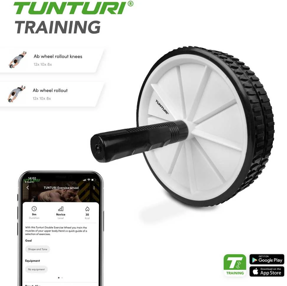 Gimnastikos ratukas TUNTURI Double Exercise Wheel