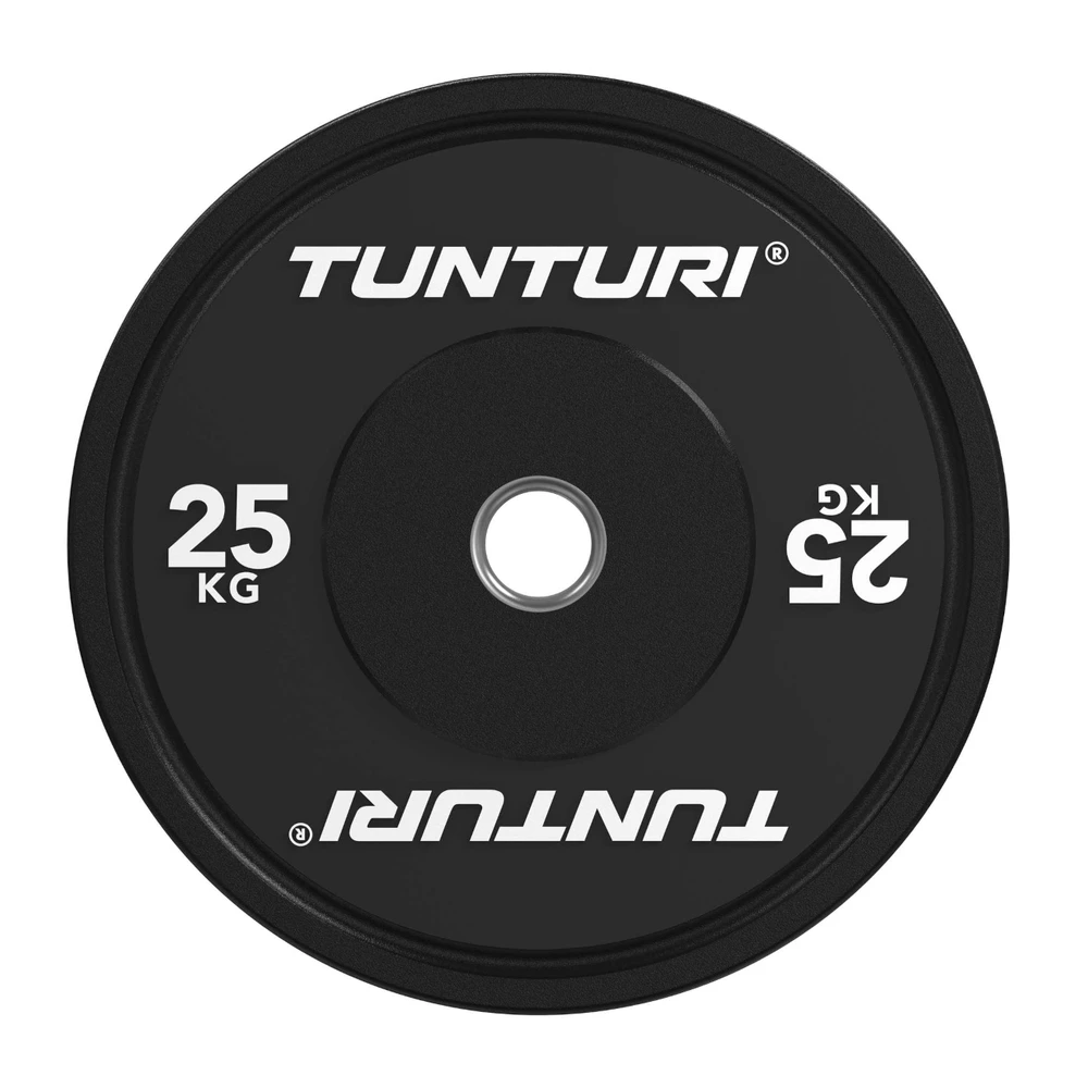 Svarmenys TUNTURI Platinum Bumper Plate Juodas (5–25 kg) (Svoris: 25 kg)