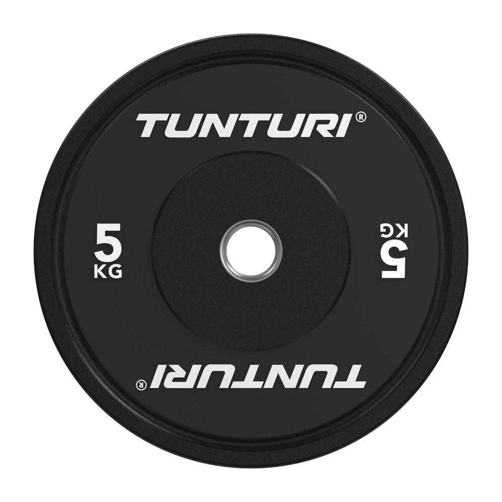 Svarmenys TUNTURI Platinum Bumper Plate Juodas (5–25 kg) (Svoris: 5kg)